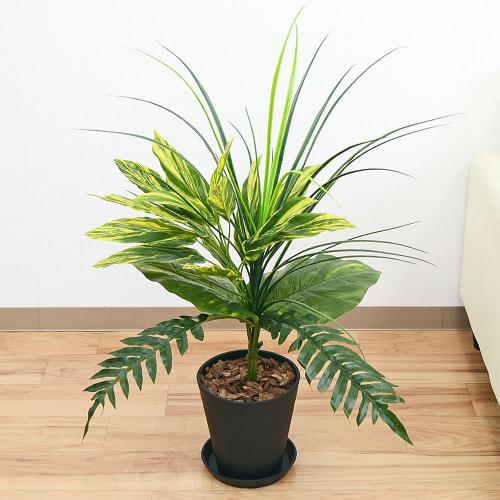 人工観葉植物 寄せ植え 造花 フェイクグリーン 6号 ブラックセラート 光触媒 おしゃれ お祝い 送