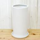 円柱形陶器鉢L ホワイト 8号サイズ