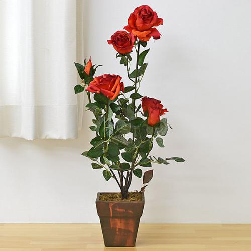 造花 アートフラワー バラの鉢植え 光触媒加工 観葉植物の販売 ギフトならフラワーコーポレーション