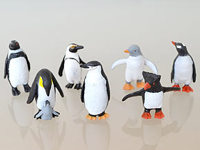 ミニ観葉植物 サンスベリア カラーサンド植え ペンギンフィギュア全種類