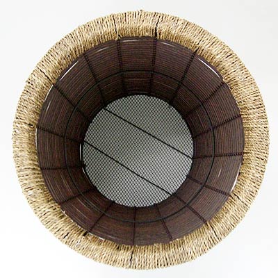 中鉢(8号)用鉢カバー ダークブラウン 上から
